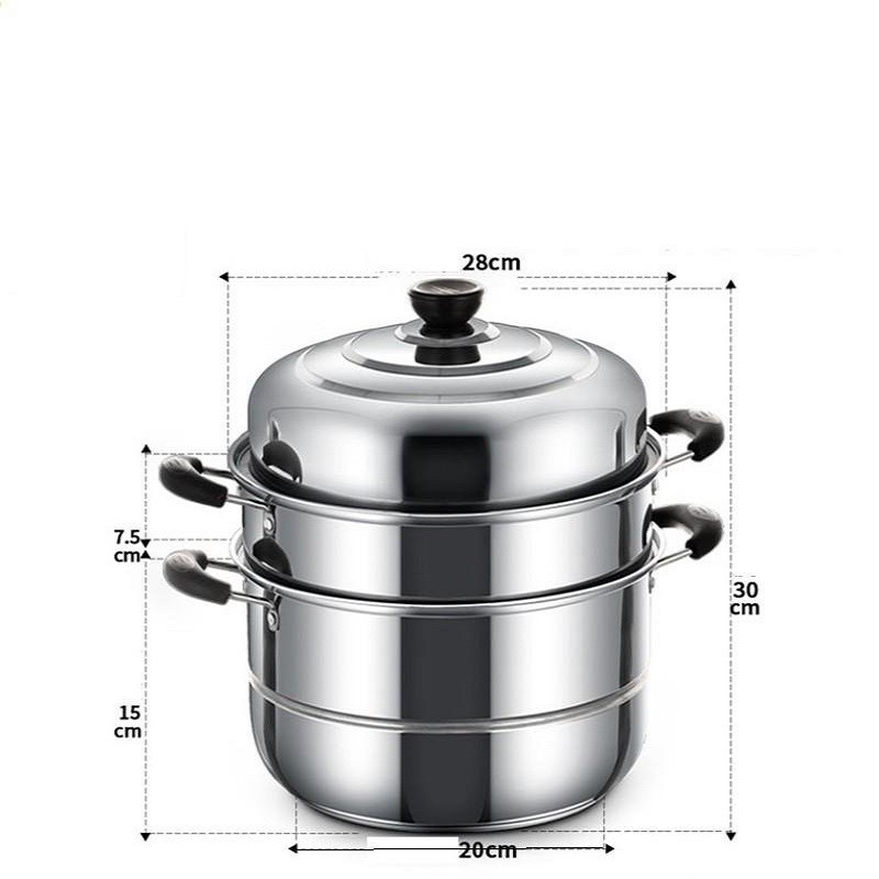 [Hàng Loại 1] Nồi Hấp Inox 3 Tầng Đa Năng