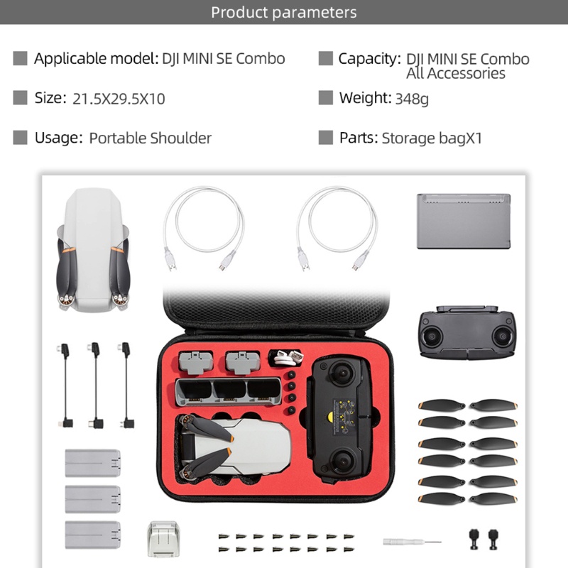 Túi đựng bảo vệ EVA cứng kèm dây đeo tay cho Mavic Mini SE Combo