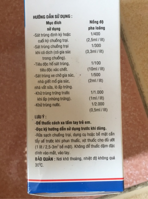 Phun Xịt Sát Trùng Chuồng Trại Trong Chăn Nuôi BIOXIDE 60ml