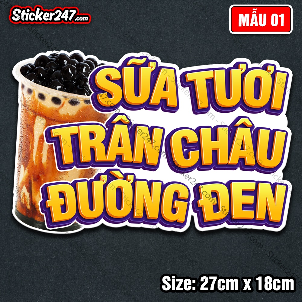 Decal Size Lớn Hình Ly Trà Sữa, Milo Dầm, Soda 🌈𝑭𝒓𝒆𝒆𝒔𝒉𝒊𝒑 Đồ Trang Trí Quán Trà Sữa Bắt Mắt, Thu Hút Khách Hàng