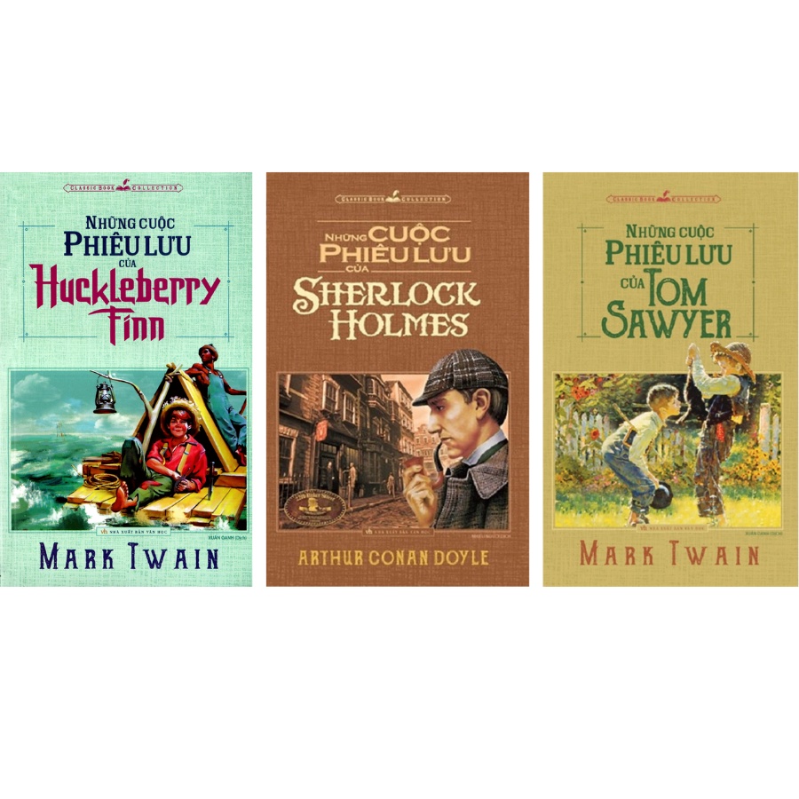 Sách - Combo Những Cuộc Phiêu Lưu Của Sherlock Holmes + Huckleberry Finn + Tom Sawyer (Bộ 3 Cuốn)