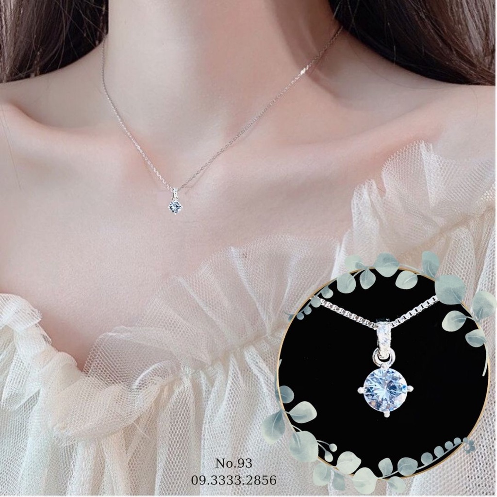 (FREE SHIP) DÂY CHUYỀN BẠC 🥝 VÒNG CỔ BẠC NỮ 🥝 MẶT DÂY CHUYỀN GẮN ĐÁ SANG TRỌNG TRANG SỨC CAO CẤP NO.93