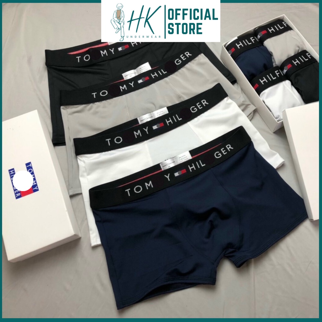 Quần Lót Nam Boxer Thun Lạnh Combo 4 Cái, Quần Sịp Nam Đùi Thun Lạnh Cao Cấp Co Giãn 4 Chiều Cực Thoáng Khí Kháng Khuẩn