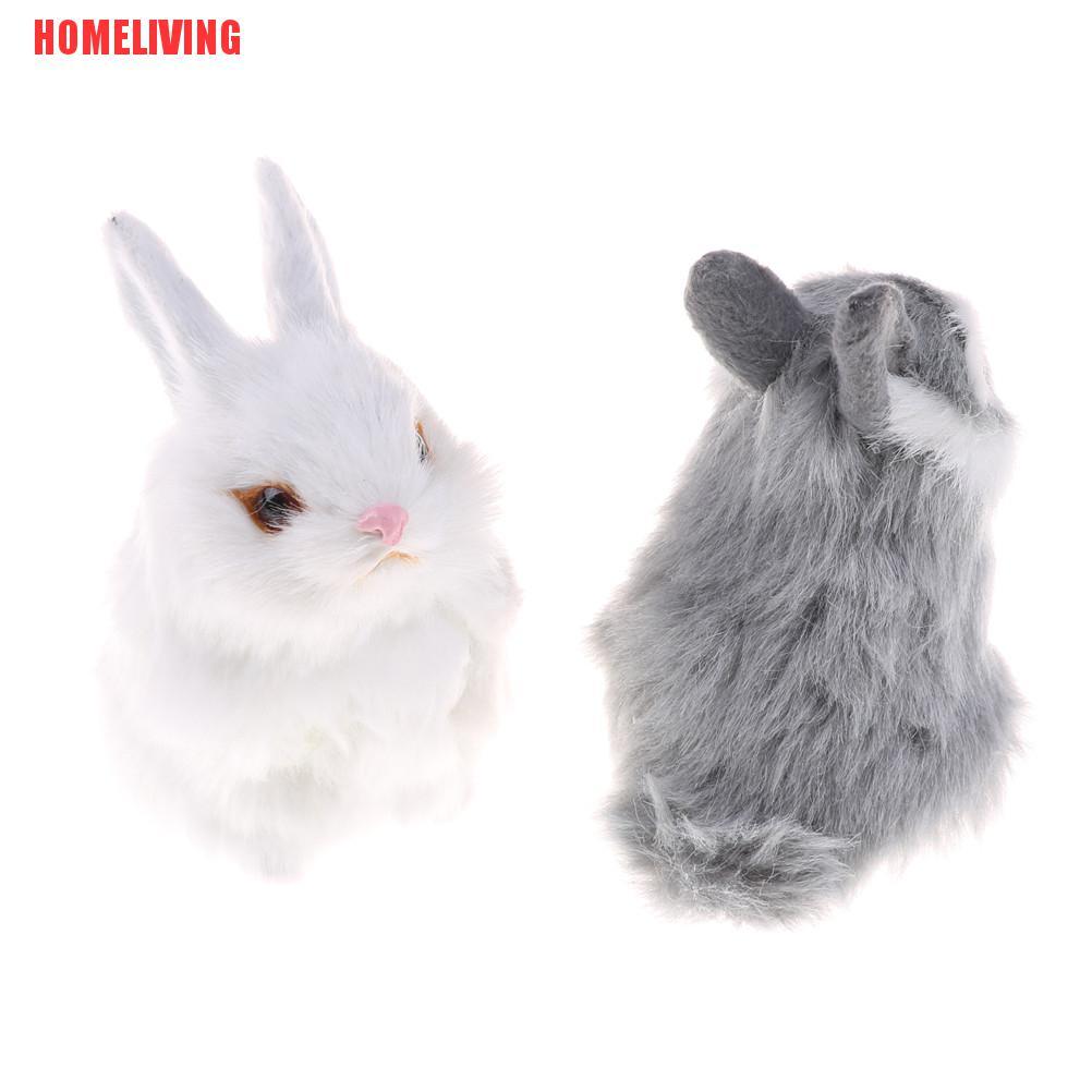 Mô Hình Thỏ Lông Trắng Trang Trí Nhà Cửa