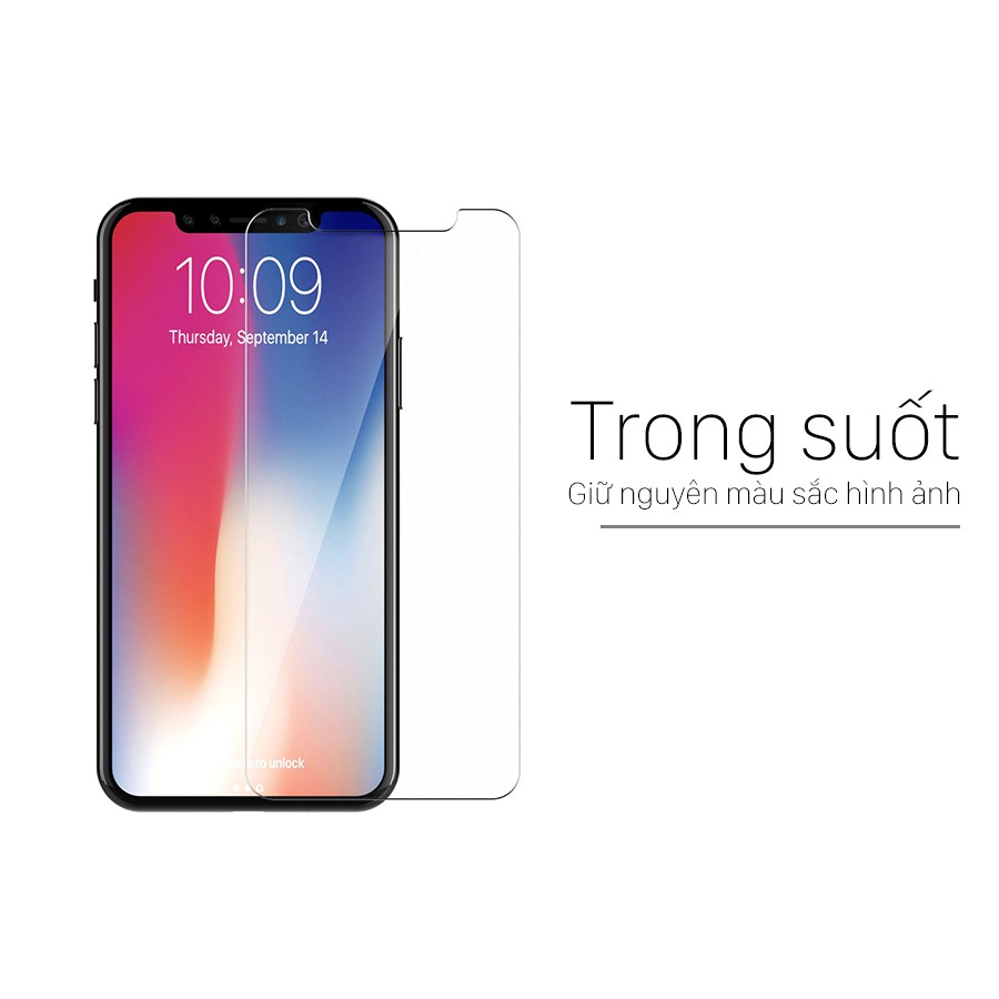 Cường lực iphone X/ Xs/ 11 pro trong suốt 2.5D cao cấp, tặng giấy lau màn hình