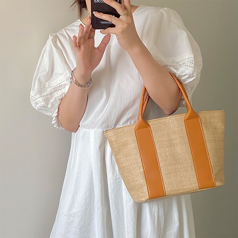 IELGY Túi Xách Đan Rơm Cỡ Lớn Phong Cách Cổ Điển Thời Trang Cho Nữ