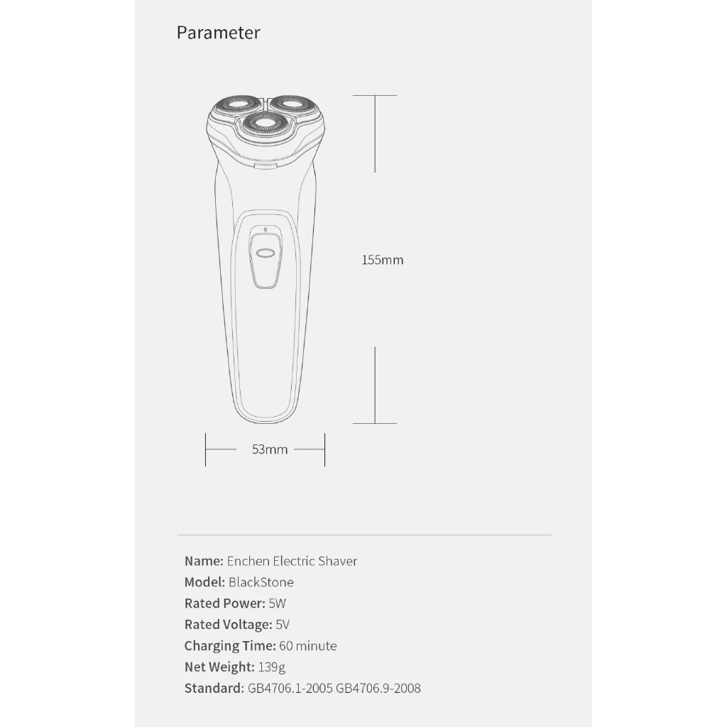 Máy cạo râu Xiaomi enchen sử dụng điện sạc USB loại C dành cho nam