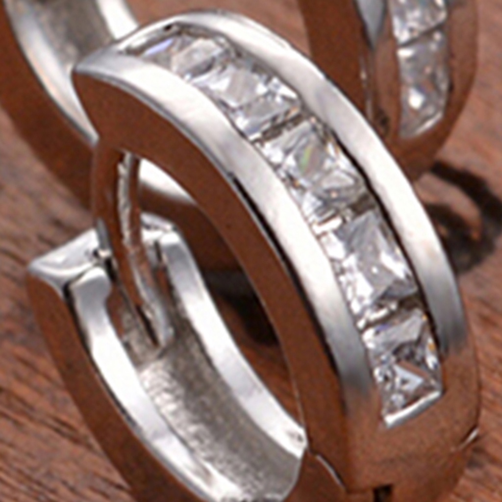 Khuyên tai đính đá kiểu dáng đơn giản thanh lịch dành cho nữ