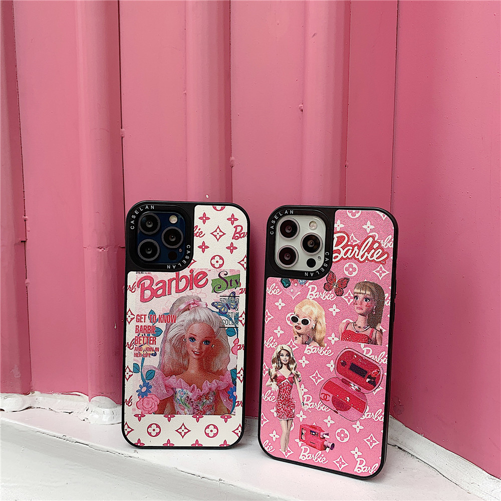 iPhone 12 Mini 11 Pro Max X XR XS Max 8 7 6 6S Plus Straight Side Barbie Doll Pattern Mobile Phone Case