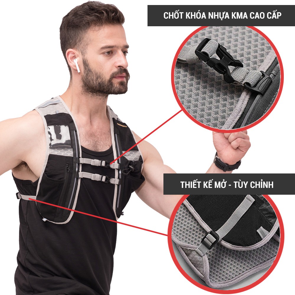 Vest nước, balo chạy bộ GoodFit GF301RV đa năng tiện lợi