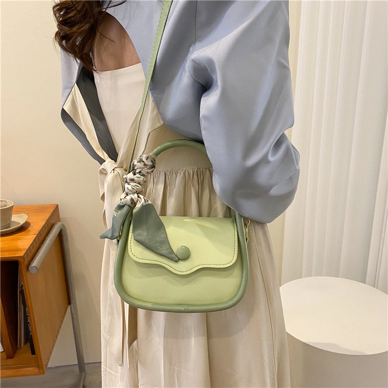 Jiashucheng Hàng Có Sẵn Túi Xách Đeo Vai Màu Xanh Lá Cây Thời Trang Phong Cách Hàn Quốc Dễ Phối Đồ Dành Cho Bạn Nữ
