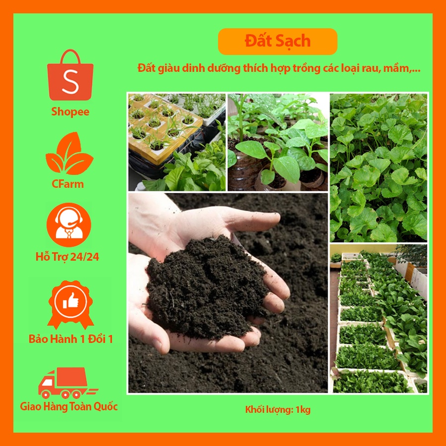 Đất sạch trồng rau, hoa, cây cảnh