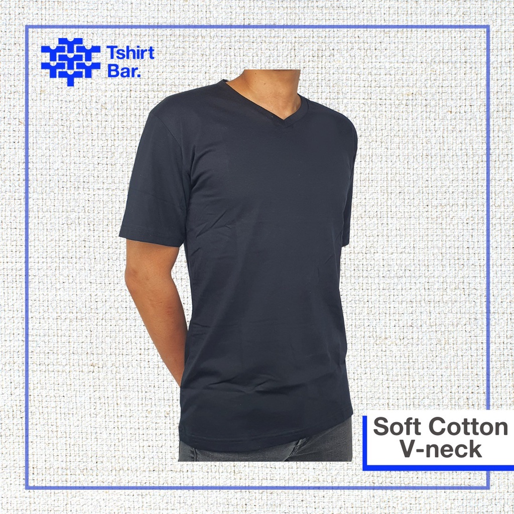 Áo thun Cotton mềm mại cổ chữ V thời trang | Áo sơ mi trơn