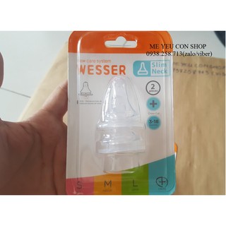 NÚM TY SILICONE CỔ HẸP WESSER - đủ size (katydang)