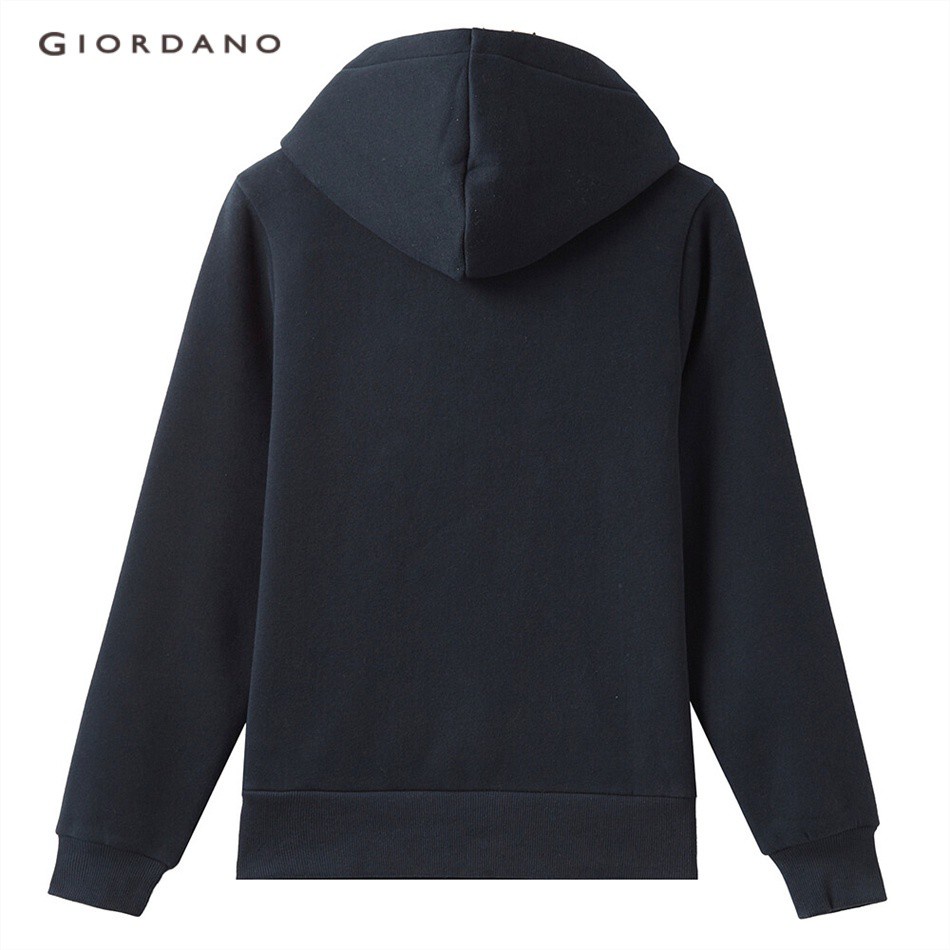 GIORDANO WOMEN Printed letter fleece-lined hoodie 13390710