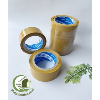 Cuộn băng keo vàng đục, dán hàng, dán thùng - cuộn lớn 5 phân - mic 50 siêu dai, nặng 300gr