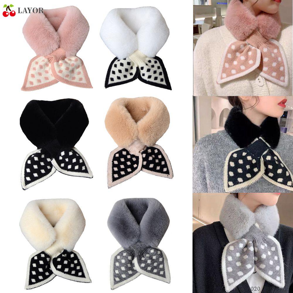 Khăn choàng cổ vải lông giả dày giữ ấm thời trang độc đáo dành cho nữ