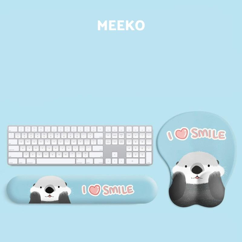 Combo lót chuột kèm kê tay mềm mại Mezy Mouse MEEKO