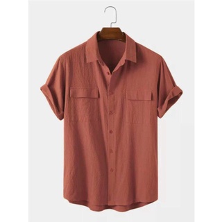 Áo đũi nam cộc tay, áo sơ mi đũi nam cộc tay cao cấp cổ bẻ chất đũi mát mẻ Y2