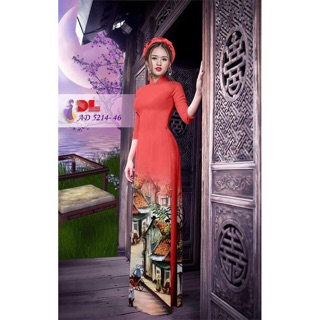 Vải áo dài 3d phố cổ hà nội