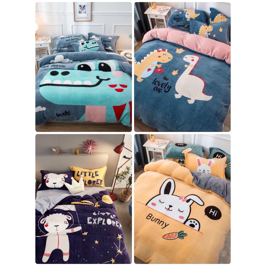 Thanh lý Bộ Chăn Ga Gối Nỉ Nhung 3D-bedding53