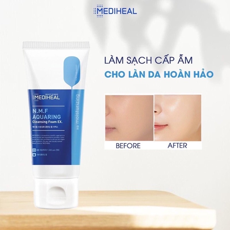 Sữa Rửa Mặt Cấp Nước Cho Da MEDIHEAL N.M.F AQUARING CLEANSING FOAM EX 170ML 3W115