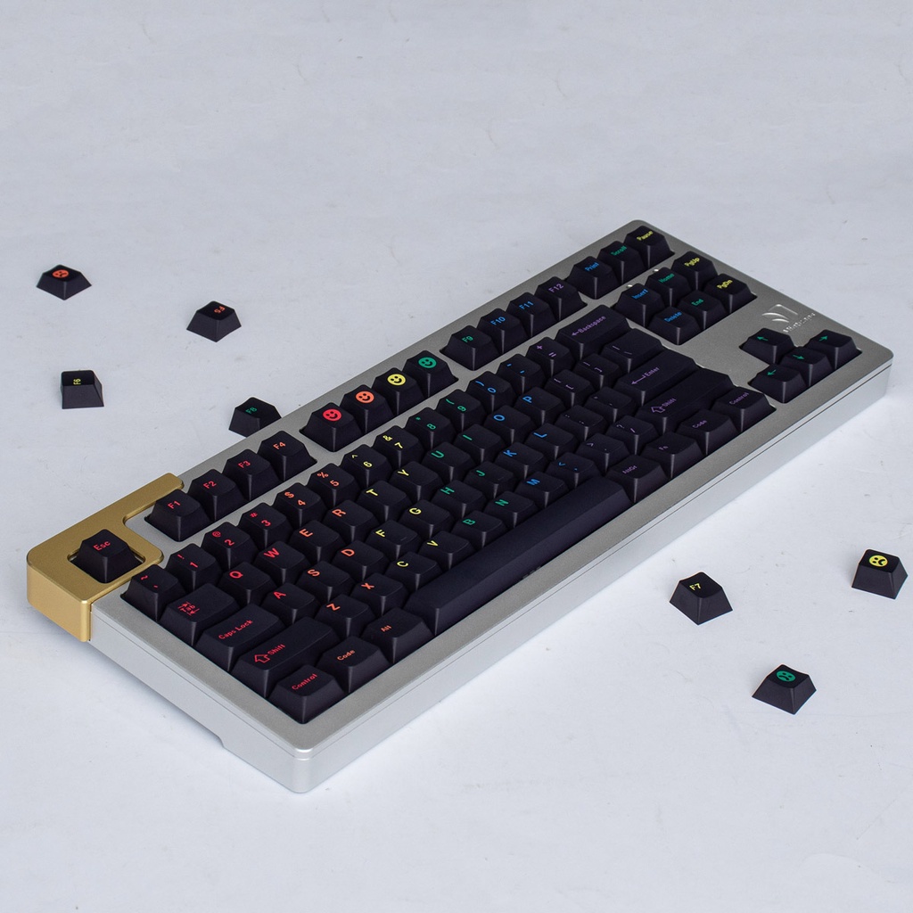 Bàn Phím Cơ 136 Phím PBT Màu Đen Tùy Chỉnh In Chữ Tiếng Anh Cho Bàn Phím Cơ 61 / 64 / 68 / 75 / 84 / 87