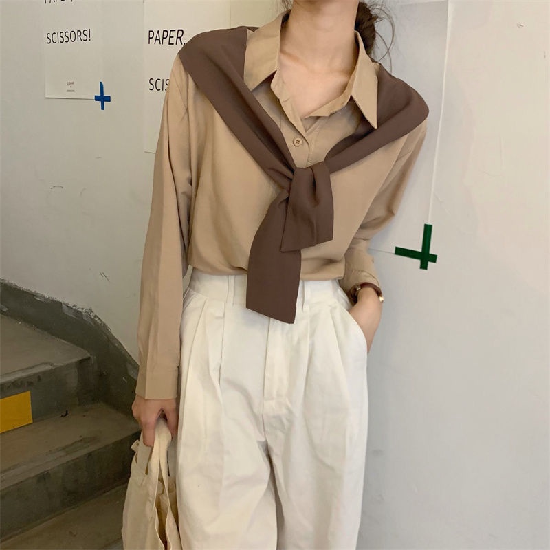 Áo sơ mi IELGY dài tay giả hai lớp thời trang dành cho nữ