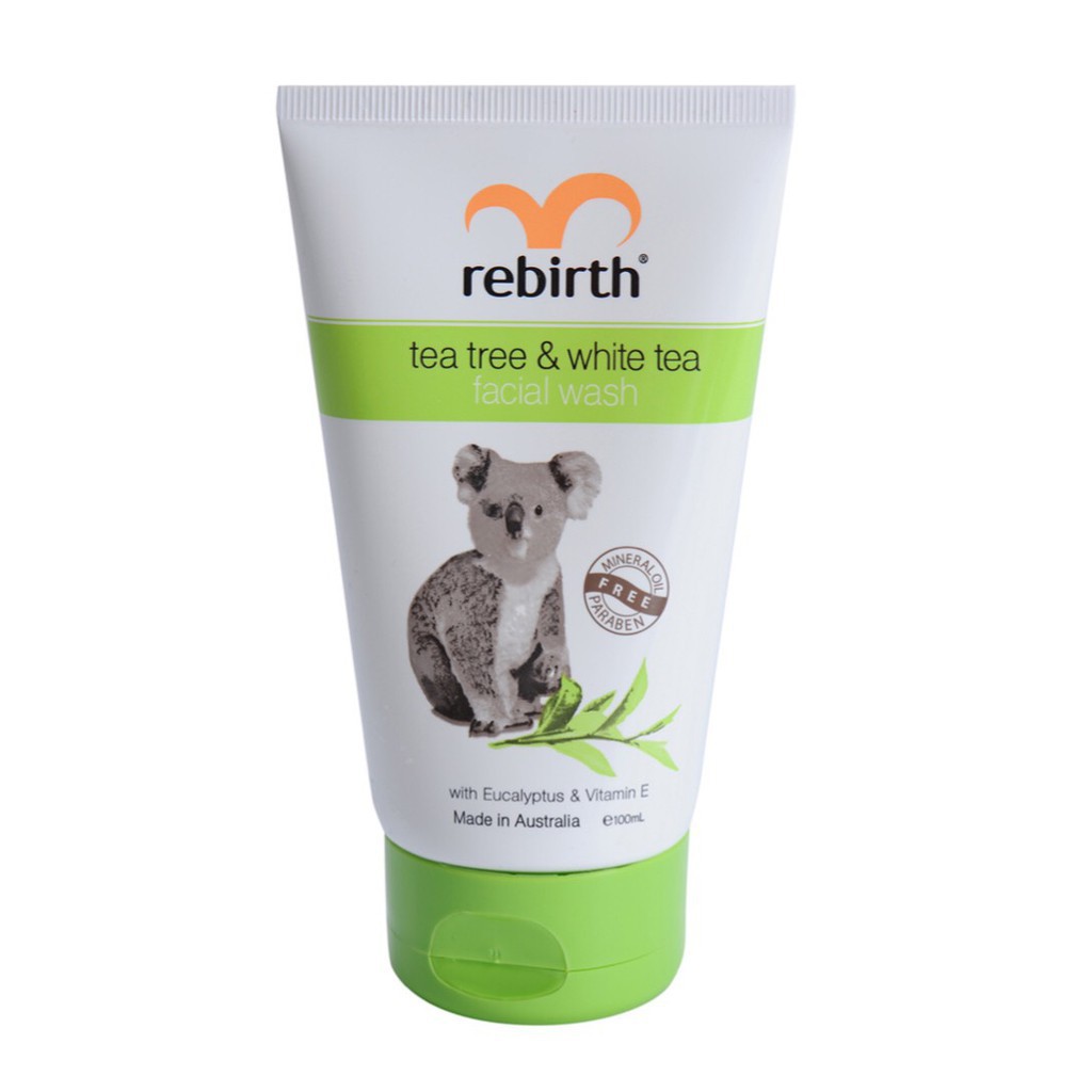 Sữa rửa mặt, gel rửa mặt cho da dầu, tinh chất trà xanh và trà trắng Rebirth - 100ml - Nhập Khẩu Úc, Ngăn Ngừa Mụn | BigBuy360 - bigbuy360.vn
