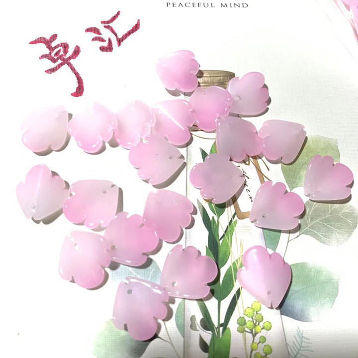 5 cánh hoa mẫu đơn thủy tinh 18mm nguyên liệu làm trâm, làm trang sức