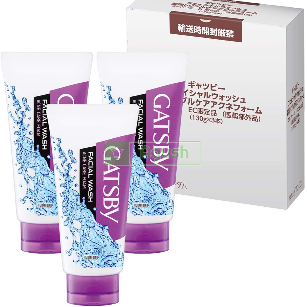 Sữa rửa mặt nam giới da dầu ngừa mụn chính hãng Gatsby Facial Wash Acne Care Foam chai 130g tẩy tế bào chết tạo bọt rẻ