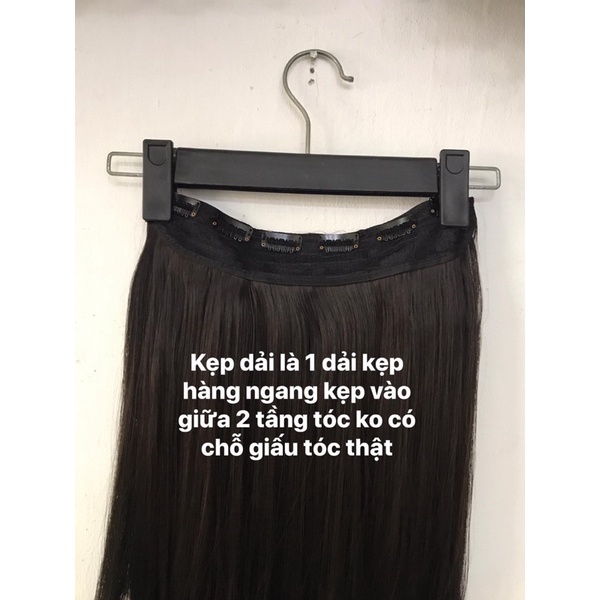 A07 tóc giả kẹp dải 45cm xoăn