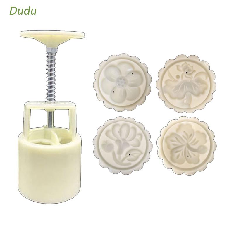 Set khuôn cắt ép làm bánh trung thu cookie bánh đậu xanh họa tiết hoa 3D 50g DIY bằng nhựa