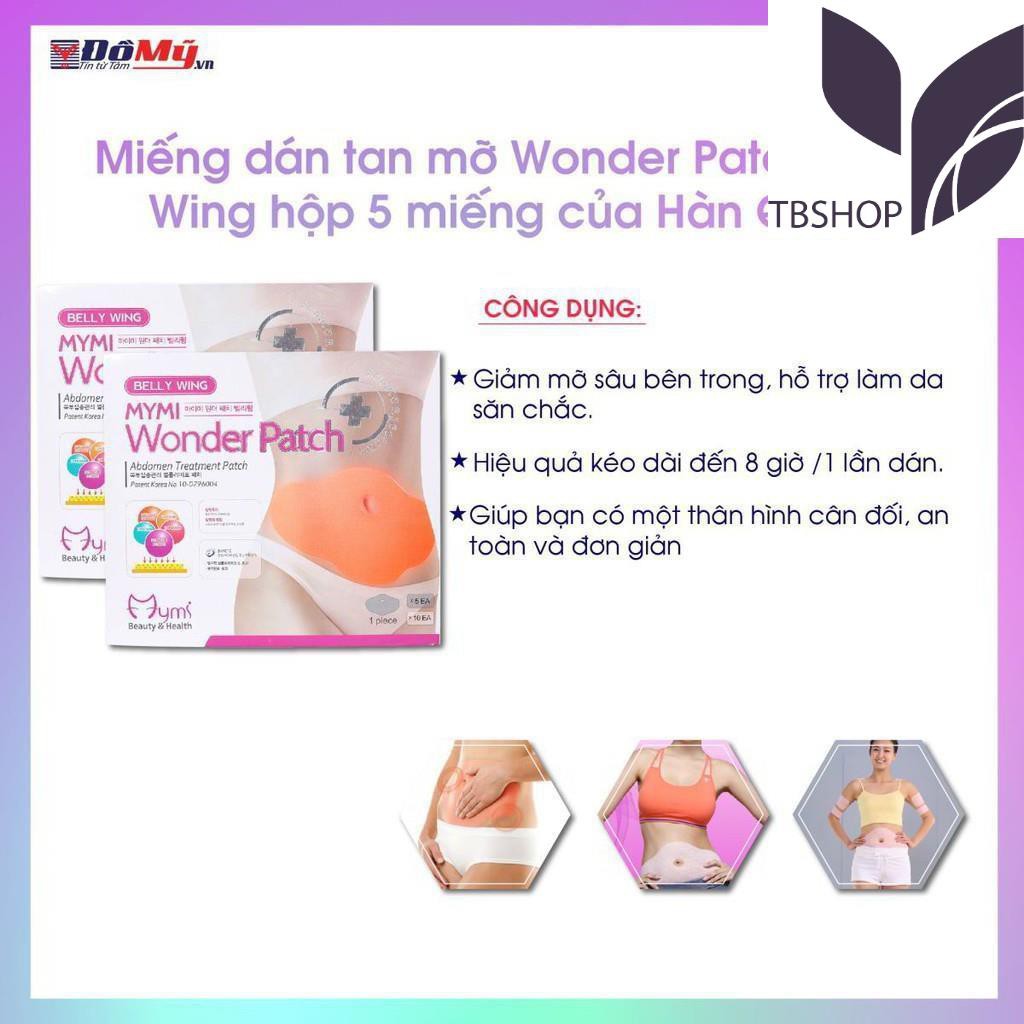 Hộp 5 Miếng Dán Tan Mỡ Bụng Mymi Wonder Patch Hàn quốc