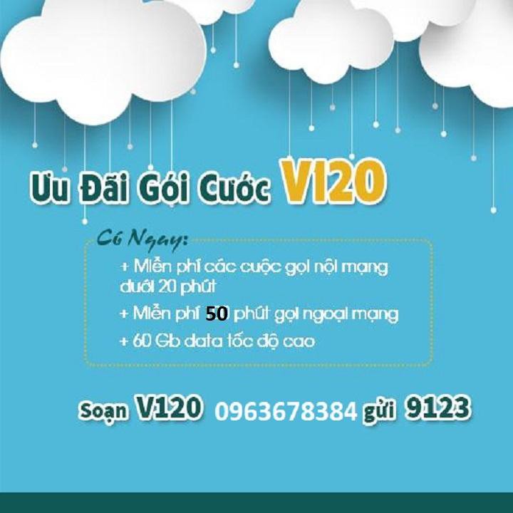 (Tốc Độ Cao) Sim 3G/4G Viettel - Sim Gói V120