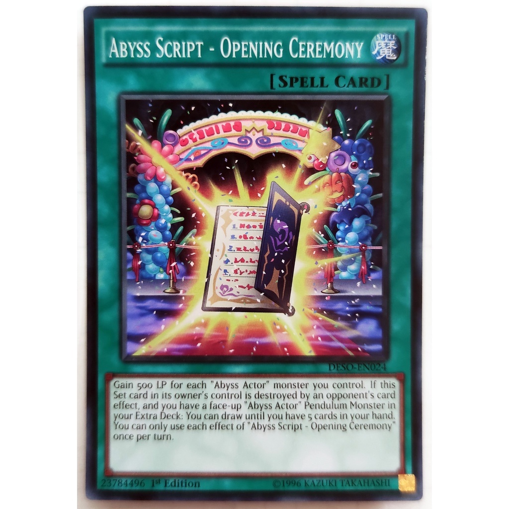 [Thẻ Yugioh] Abyss Script - Opening Ceremony |EN| Super Rare / Common (ARC-V)