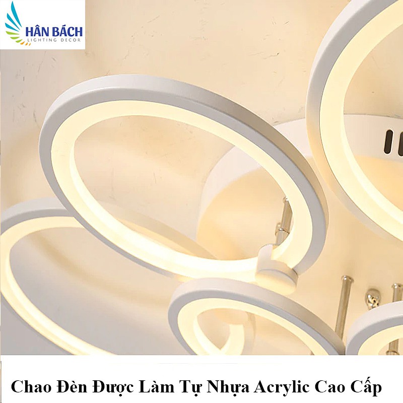 Đèn Mâm LED Ốp Trần Hiện Đại Trang Trí Phòng Khách Led 3 Chế Độ Màu