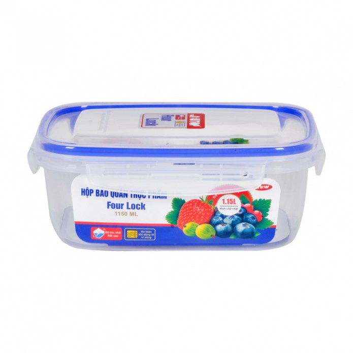 Bộ 3 hộp đựng bảo quản thực phẩm 1150ml 620ml 250ml nhựa Song Long Plastic Four Lock cao cấp - 2508 DrbStore