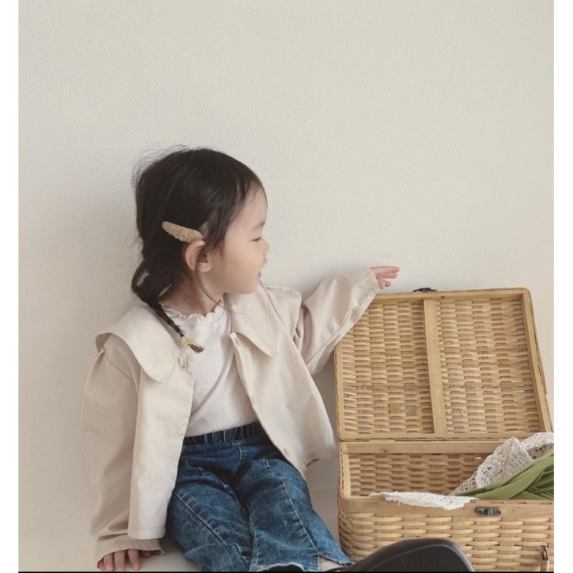 Áo len cho bé mỏng cổ bèo made in Korea vintage Hàn Quốc cho bé gái 10-20kg thời trang trẻ em BABYKOREA