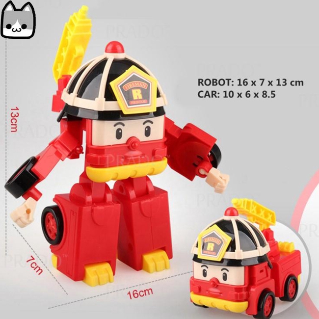 6 in 1 Korean Animation Cartoon Robocar Poli Transformation Robot Car Toys Set