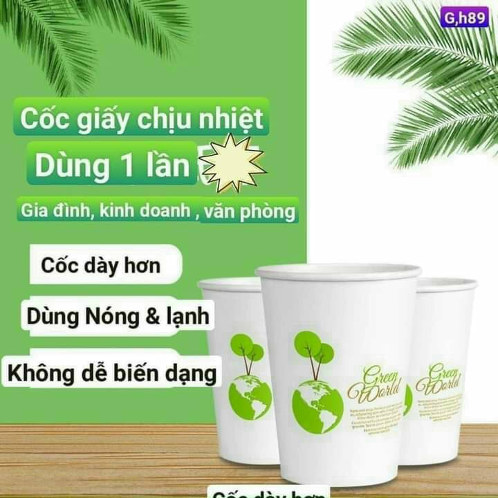 SET 50 LY GIẤY CHỊU NHIỆT, cốc giấy đựng nước PAPER CUPS dùng 1 lần Tiện Lợi , An Toàn Sức Khỏe , Thân Thiện Môi Trường