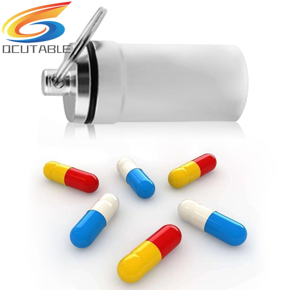 Hộp đựng thuốc mini bằng nhôm chống nước có móc khóa tiện dụng
