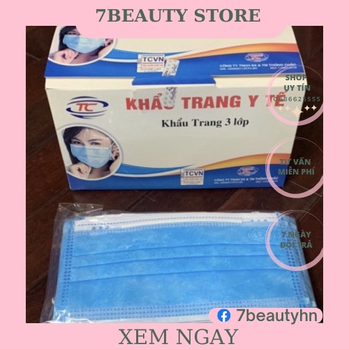 Khẩu Trang Y Tế Kháng Khuẩn 3 lớp set 50 cái, Lọc Bụi Bẩn Và Phòng Dịch