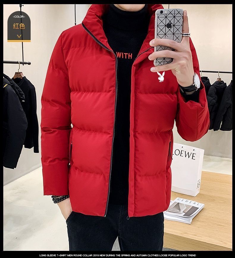 Áo khoác nam form rộng-winter new style cotton-padded jacket men's jacket thick down padded jacket stand-up collar short