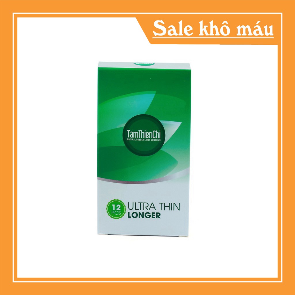 [Chính Hãng] Bao cao su Tâm thiện chí Utrathin Longer hộp 12 cái - siêu mỏng, kéo dài thời gian