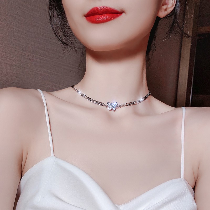 Dây chuyền choker bạc đính đá xinh cho nữ phong cách cá tính MCK5 - Trang sức phụ kiện vòng cổ 2021