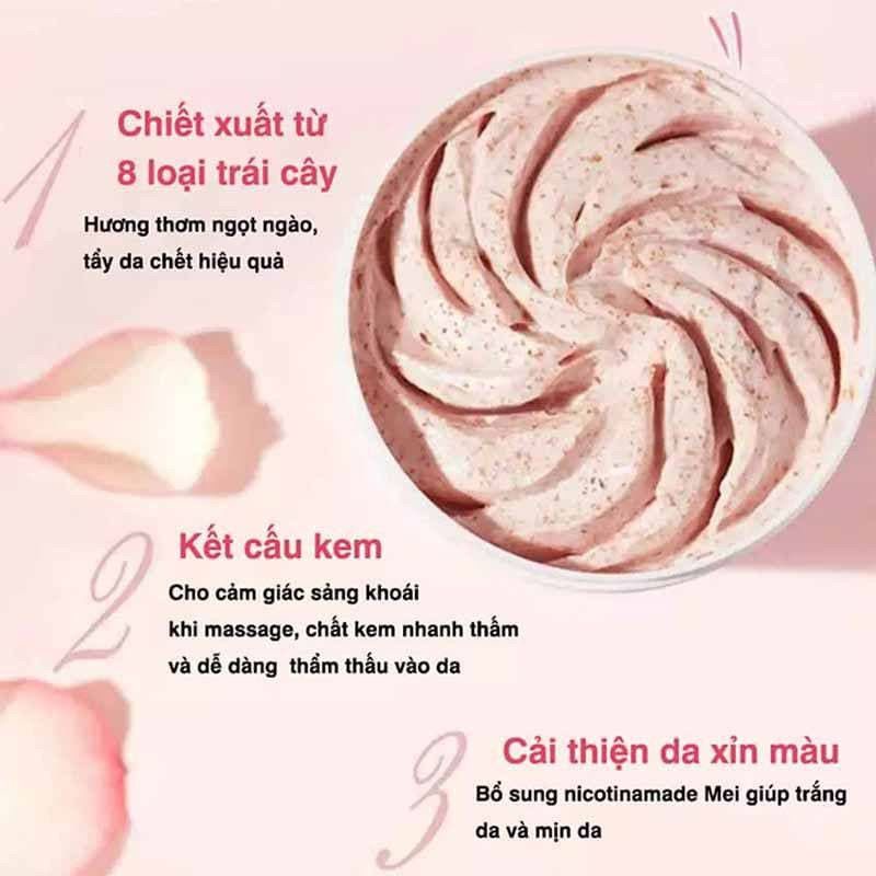 Tẩy da chết đào cho mặt và body Honey Peach Fenfi