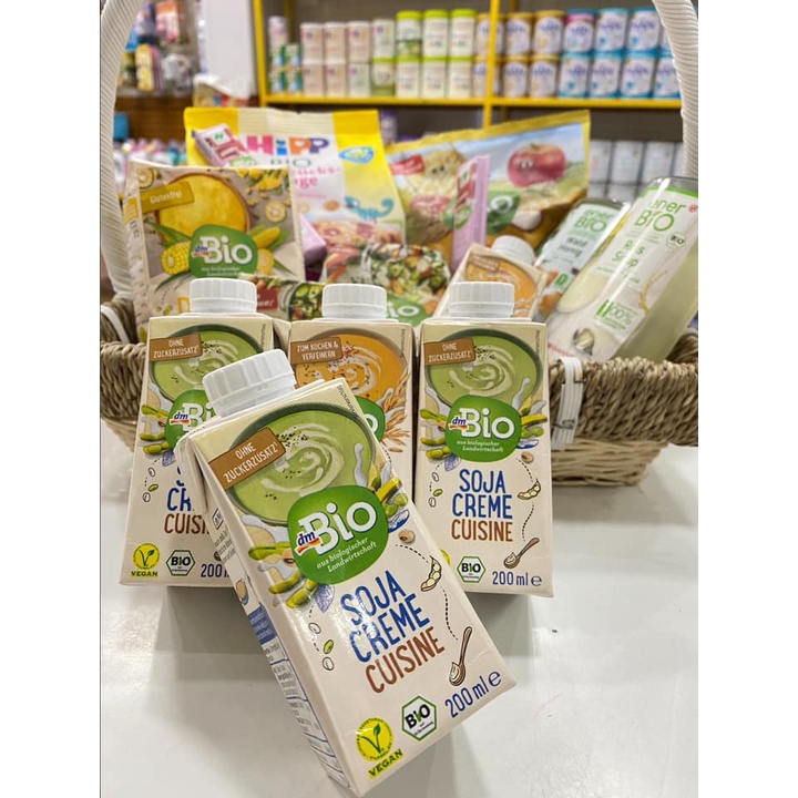 Kem tươi đậu nành SOJA CREME CUISINE và kem tươi yến mạch Hafer Creme Cuisine