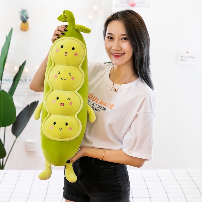 Gấu Bông Sâu Đậu   Thú Nhồi Bông Sâu Đậu Cao Cấp 100% là bông gòn 3D - Siêu Mềm Mịn