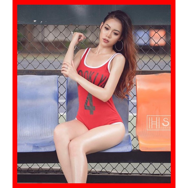 Bikini ( FREESHIP ) Bikini liền sexy thời trang đi biển mùa hè brooklyn đỏ đơn giản cổ điển quyến rũ Đ 4 -R
